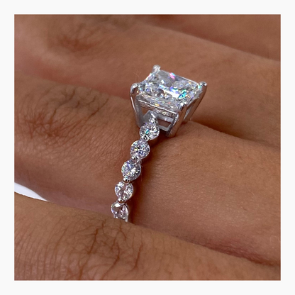 1.5ct Princess F- VS Pave Diamond Engagement Ring