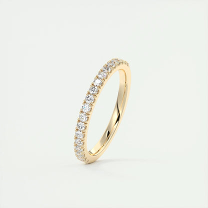 0.38 CT Round EF- VVS Diamond Half Eternity Wedding Band