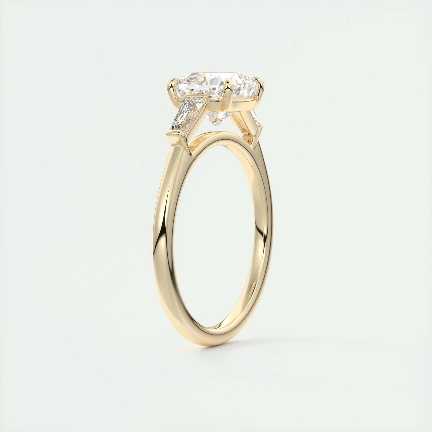 2 CT Cushion Three Stone CVD F/VS1 Diamond Engagement Ring