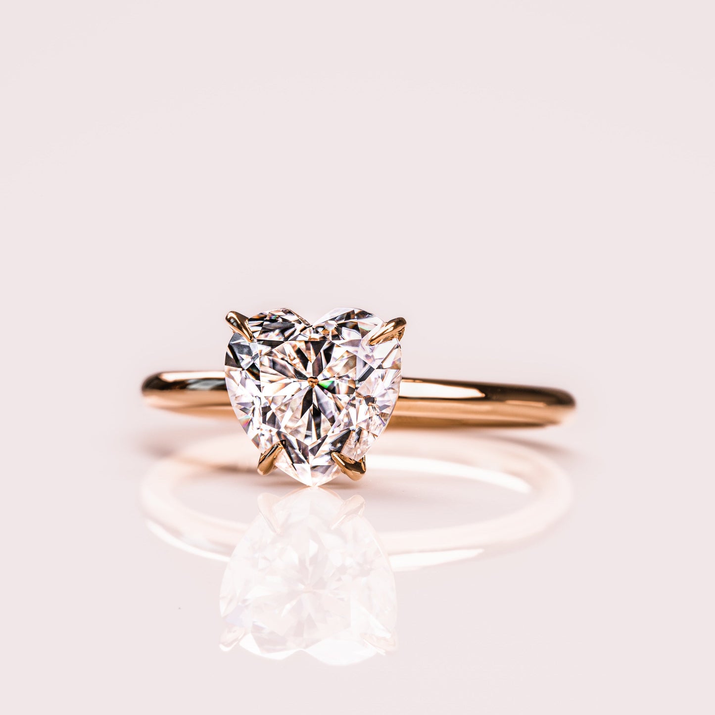 2 CT Heart Solitaire Moissanite Engagement Ring