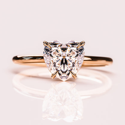 2 CT Heart Solitaire Moissanite Engagement Ring