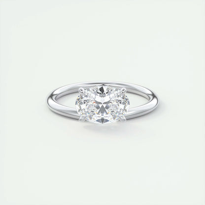 1.5 CT Oval Solitaire CVD F/VS1 Diamond Engagement Ring