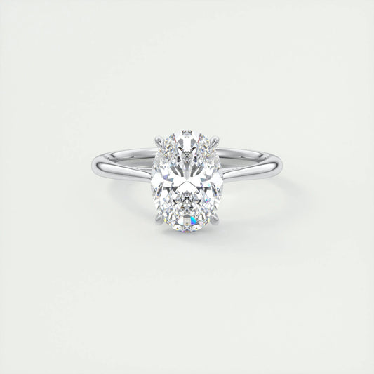 2 CT Oval Solitaire CVD F/VS1 Diamond Engagement Ring