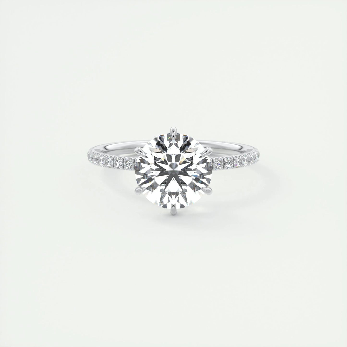 2 CT Round Solitaire CVD F/VS1 Diamond Engagement Ring