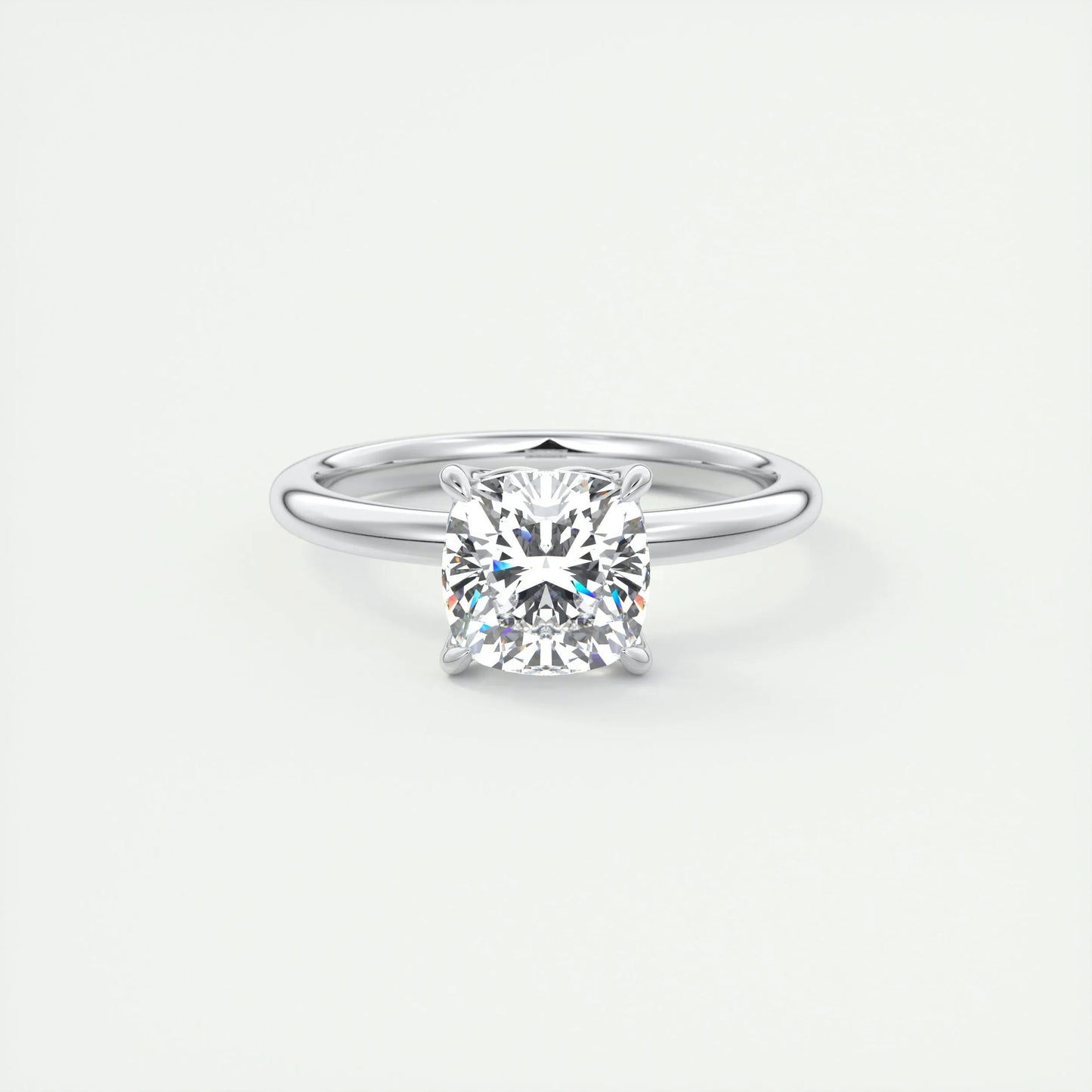 2 CT Cushion Solitaire CVD F/VS1 Diamond Engagement Ring