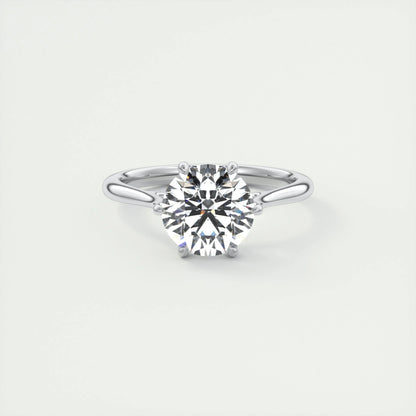 2 CT Round Solitaire CVD F/VS1 Diamond Engagement Ring