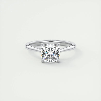 2 CT Cushion Solitaire CVD F/VS1 Diamond Engagement Ring