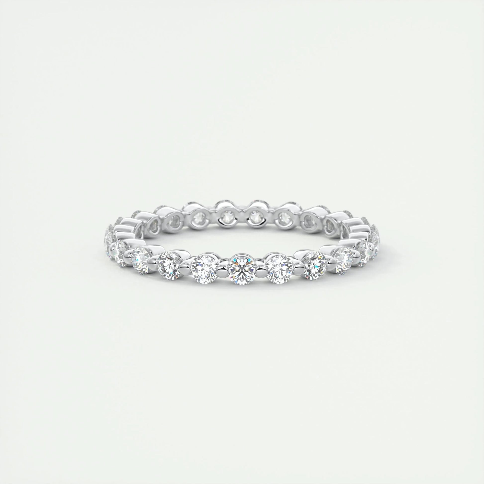 0.69 CT Round EF- VVS Diamond Full Eternity Bubble Wedding Band