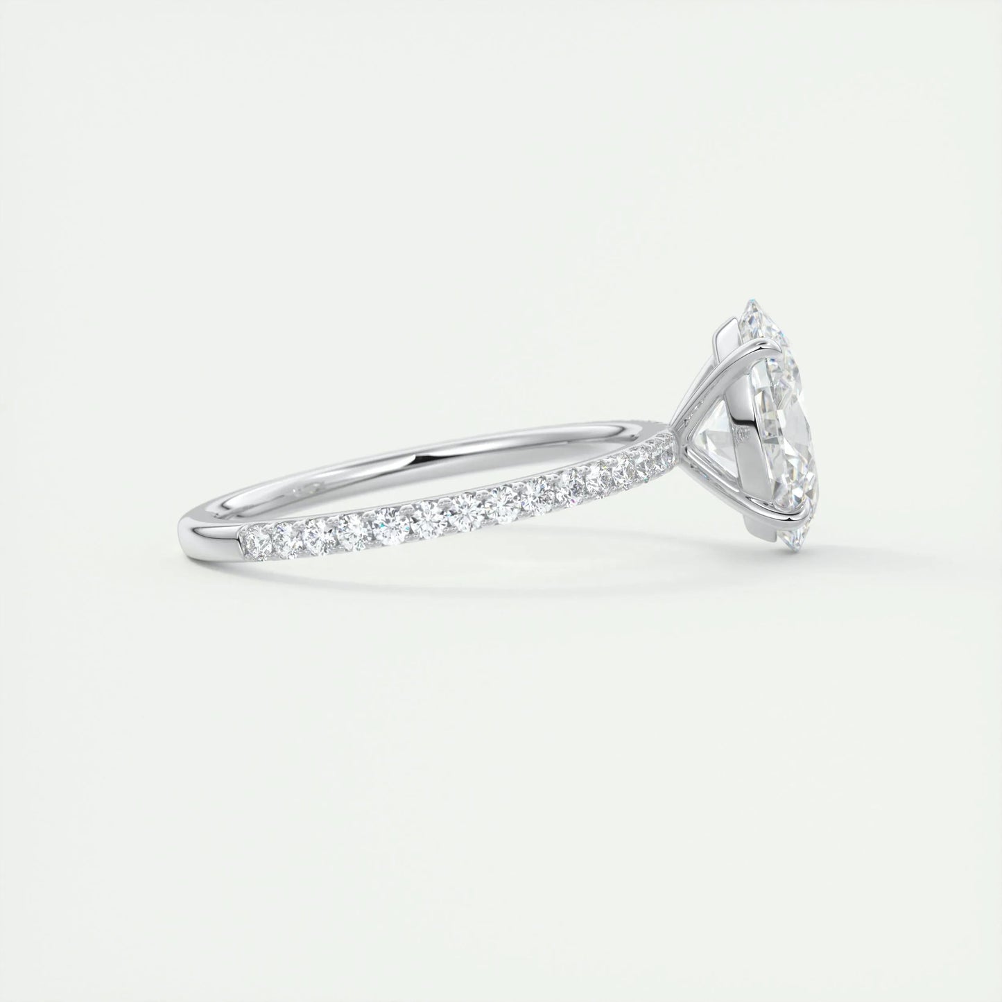 2 CT Oval Solitaire CVD F/VS1 Diamond Engagement Ring