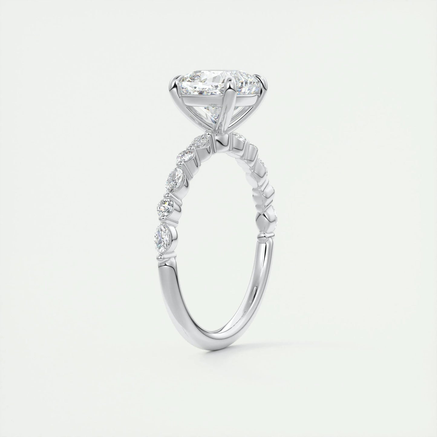 2 CT Cushion Solitaire CVD F/VS1 Diamond Engagement Ring