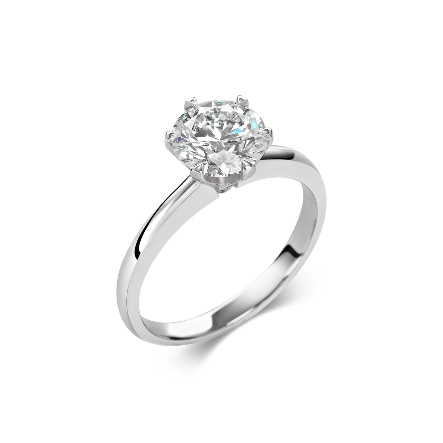 1.5 ct Round F- VS1 Diamond Moissanite Engagement Ring