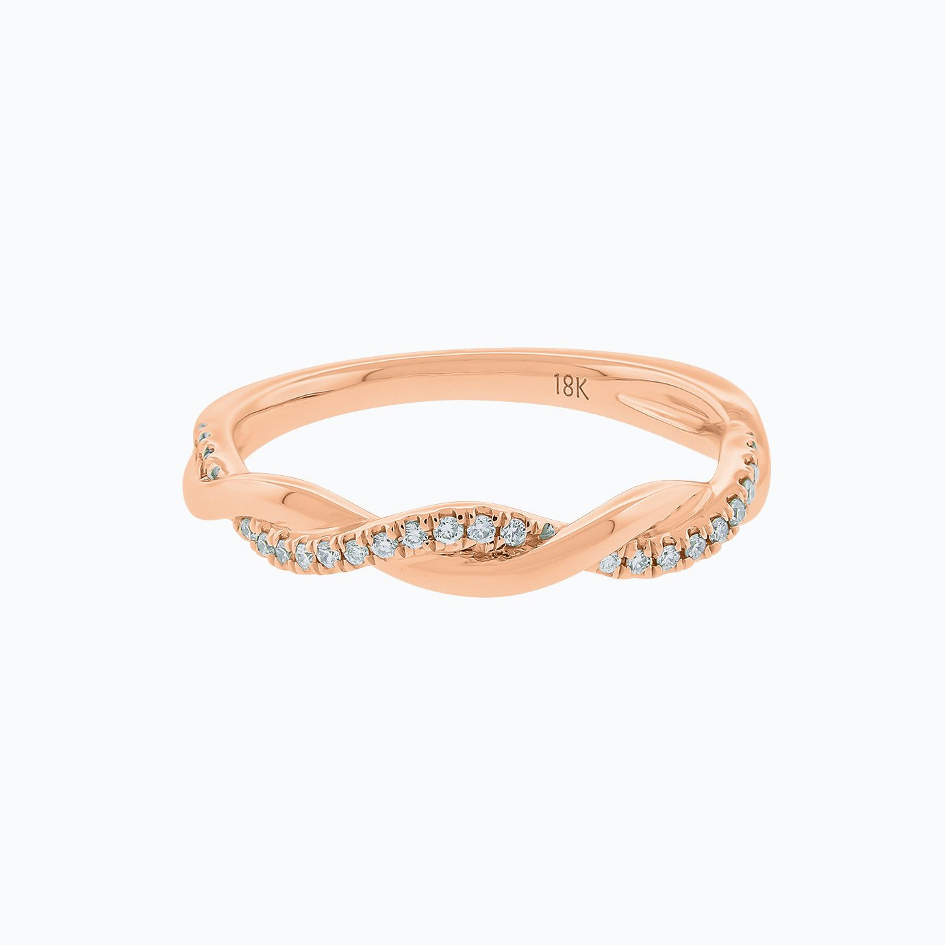 0.13 CT Round Twisted CVD EF/VS1 Diamond Wedding Band