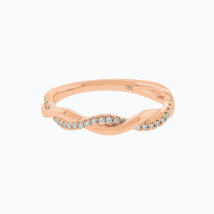 0.13 CT Round Twisted CVD EF/VS1 Diamond Wedding Band