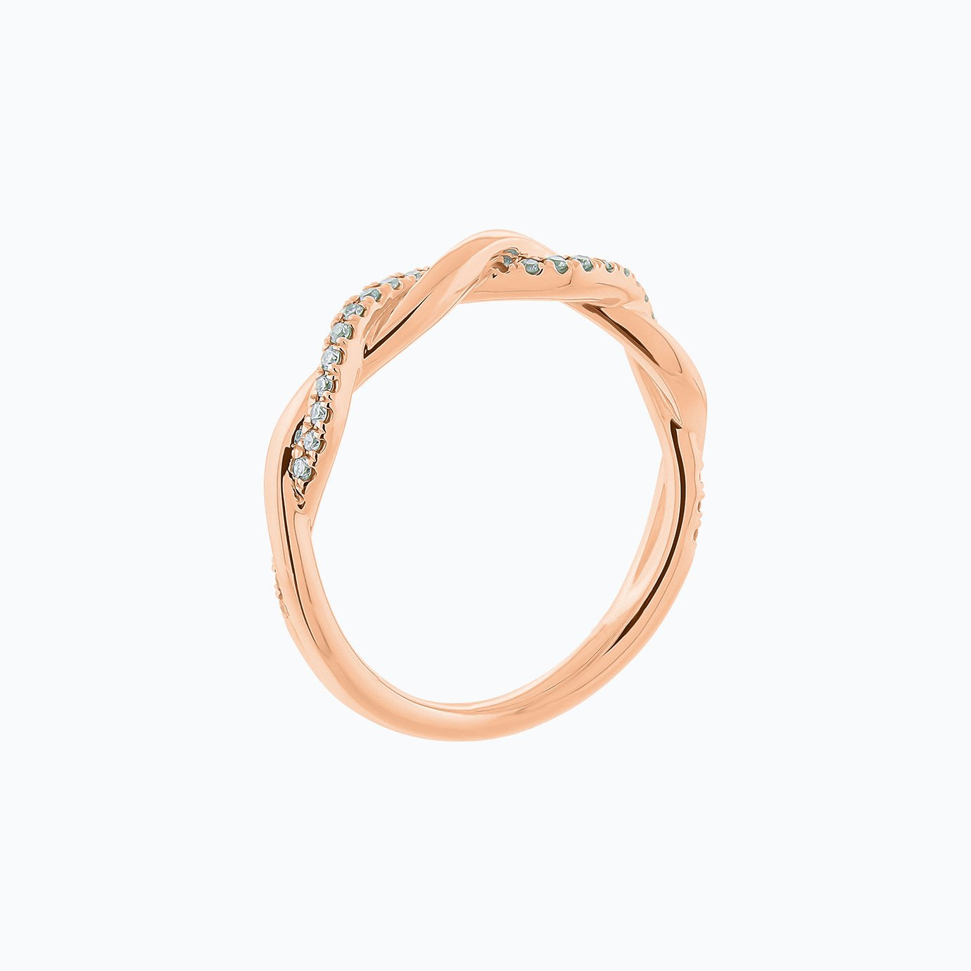 0.13 CT Round Twisted CVD EF/VS1 Diamond Wedding Band
