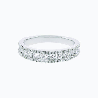 0.70 CT Round Micro Pave CVD EF/VS1 Diamond Wedding Band