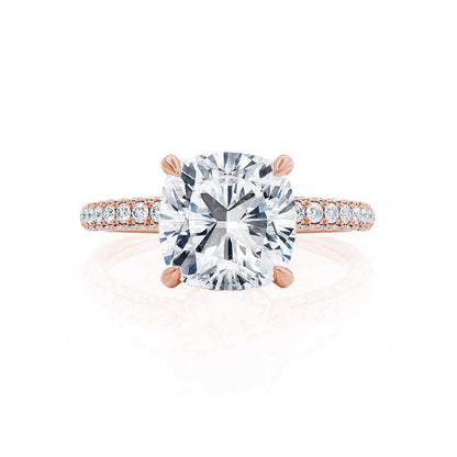 1.20 CT Cushion Hidden Halo CVD E/VVS2 Diamond Engagement Ring