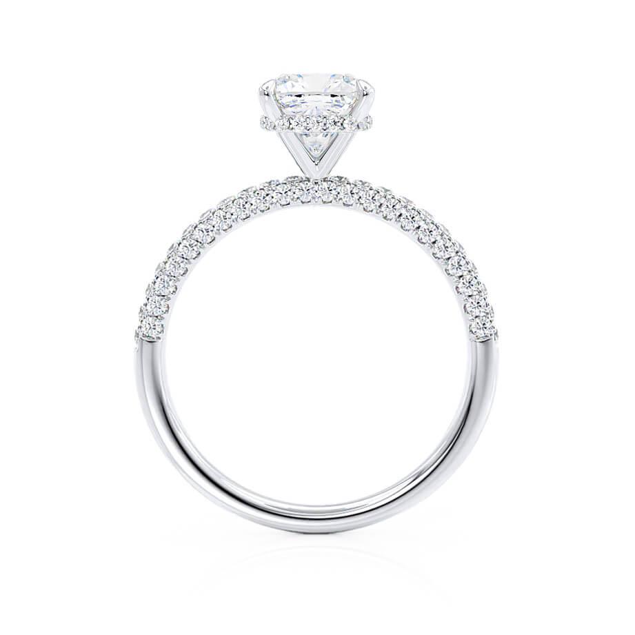 1.0 CT Cushion Hidden Halo CVD F/VVS2 Diamond Engagement Ring