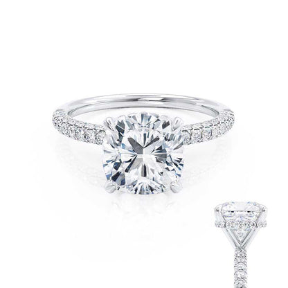 1.50 CT Cushion Hidden Halo CVD F/VS1 Diamond Engagement Ring