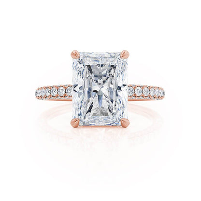 2.0 CT Radiant Hidden Halo CVD F/VVS1 Diamond Engagement Ring