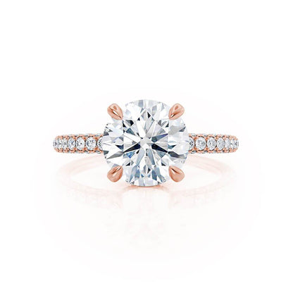 1.50 CT Round Hidden Halo CVD G/VVS2 Diamond Engagement Ring