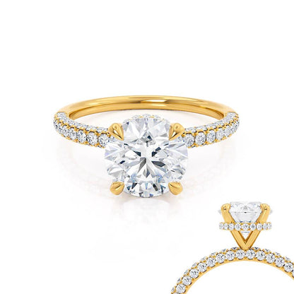 1.50 CT Round Hidden Halo CVD E/VS1 Diamond Engagement Ring