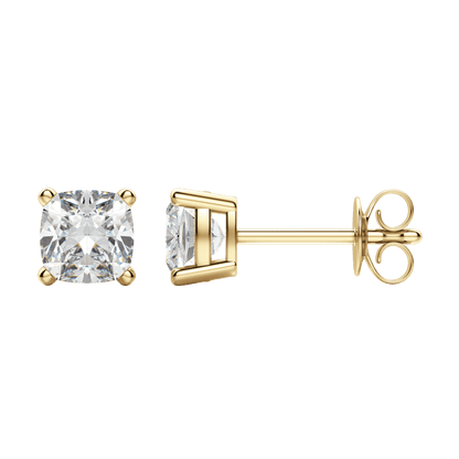 0.50 CT-2.0 CT Cushion Solitaire CVD F/VS Diamond Earrings