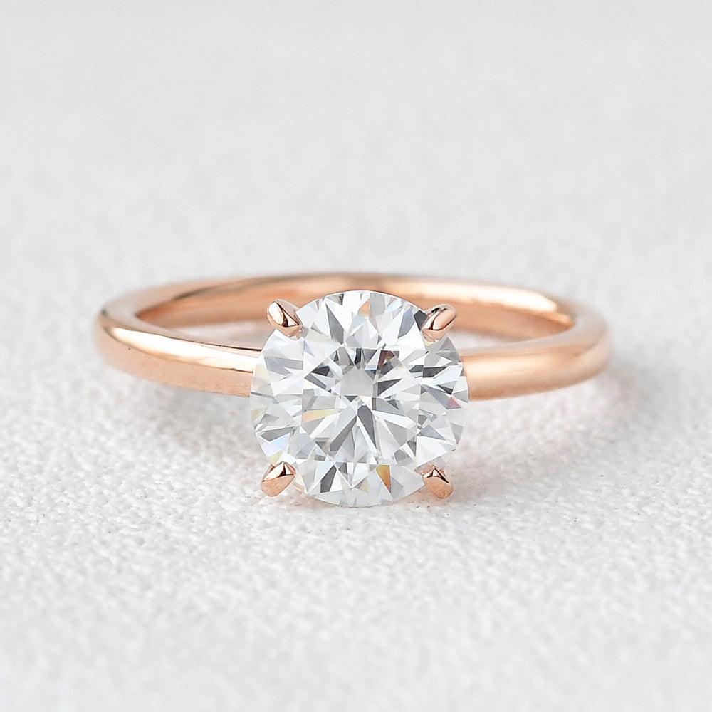 1 CT Round Hidden Halo Lab Grown Diamond Engagement Ring