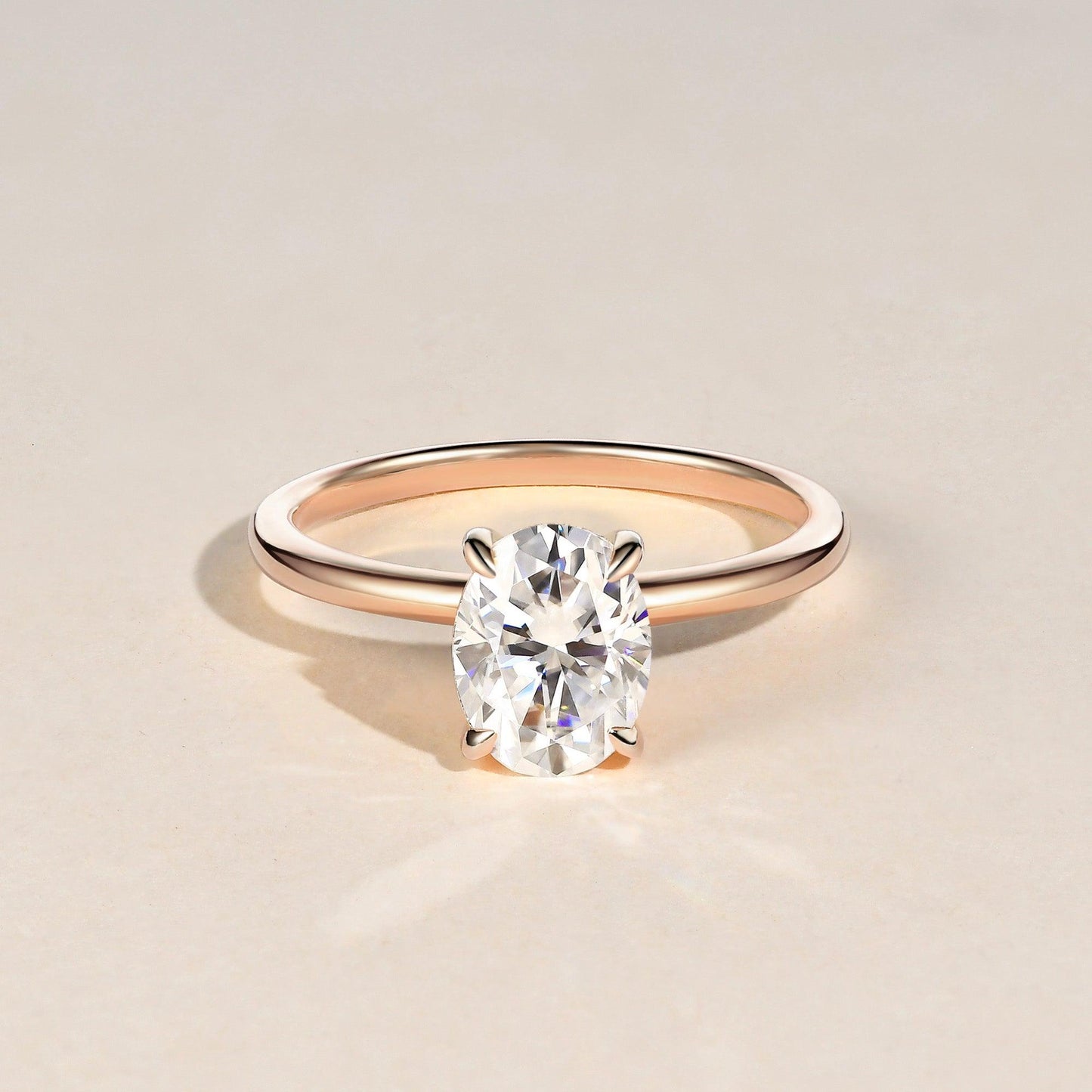 1.33 CT Oval Solitaire Lab Grown Diamond Engagement Ring