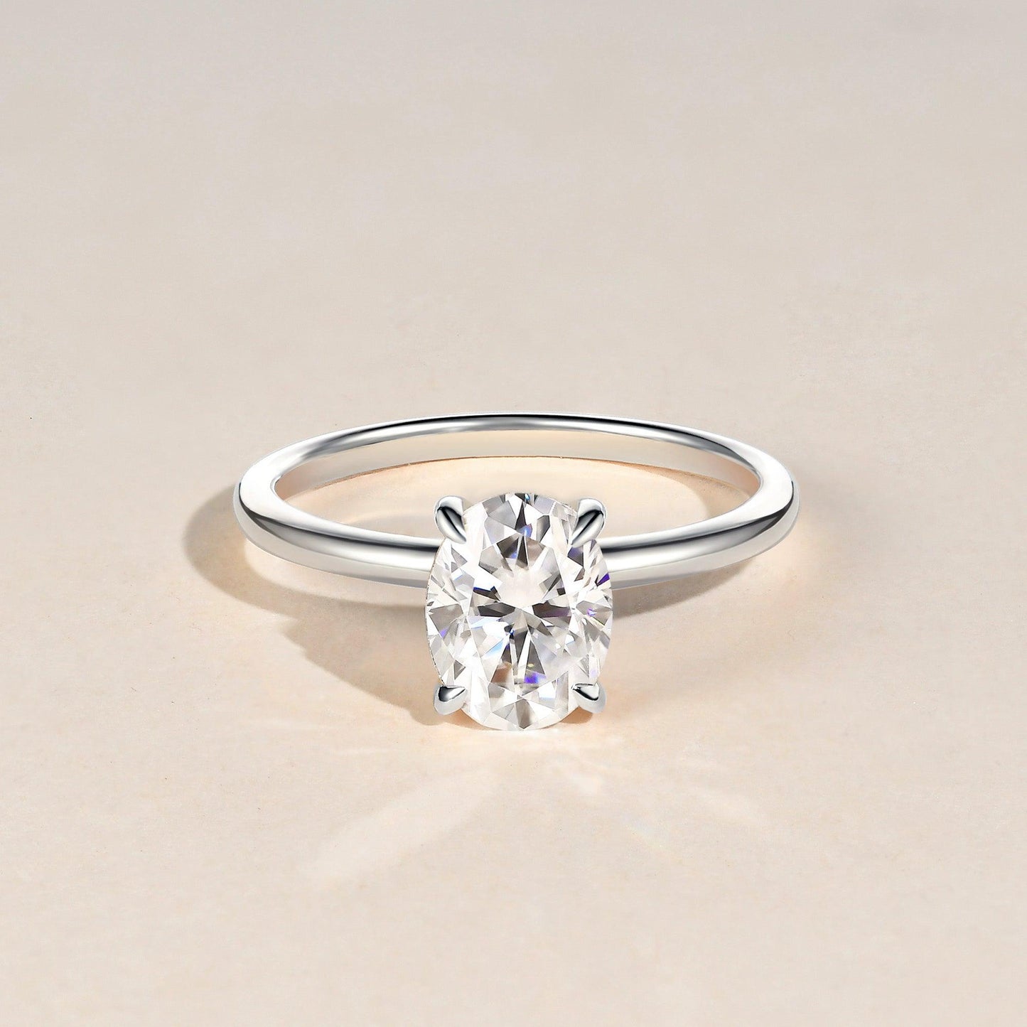 1.33 CT Oval Solitaire Lab Grown Diamond Engagement Ring