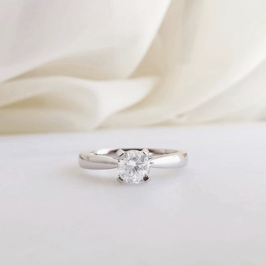 0.27 CT Round Solitaire CVD G/VS2 Diamond Engagement Ring