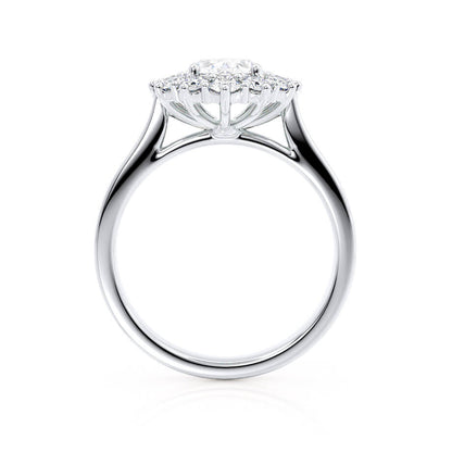 2.0 CT Oval Halo CVD G/VS2 Diamond Engagement Ring