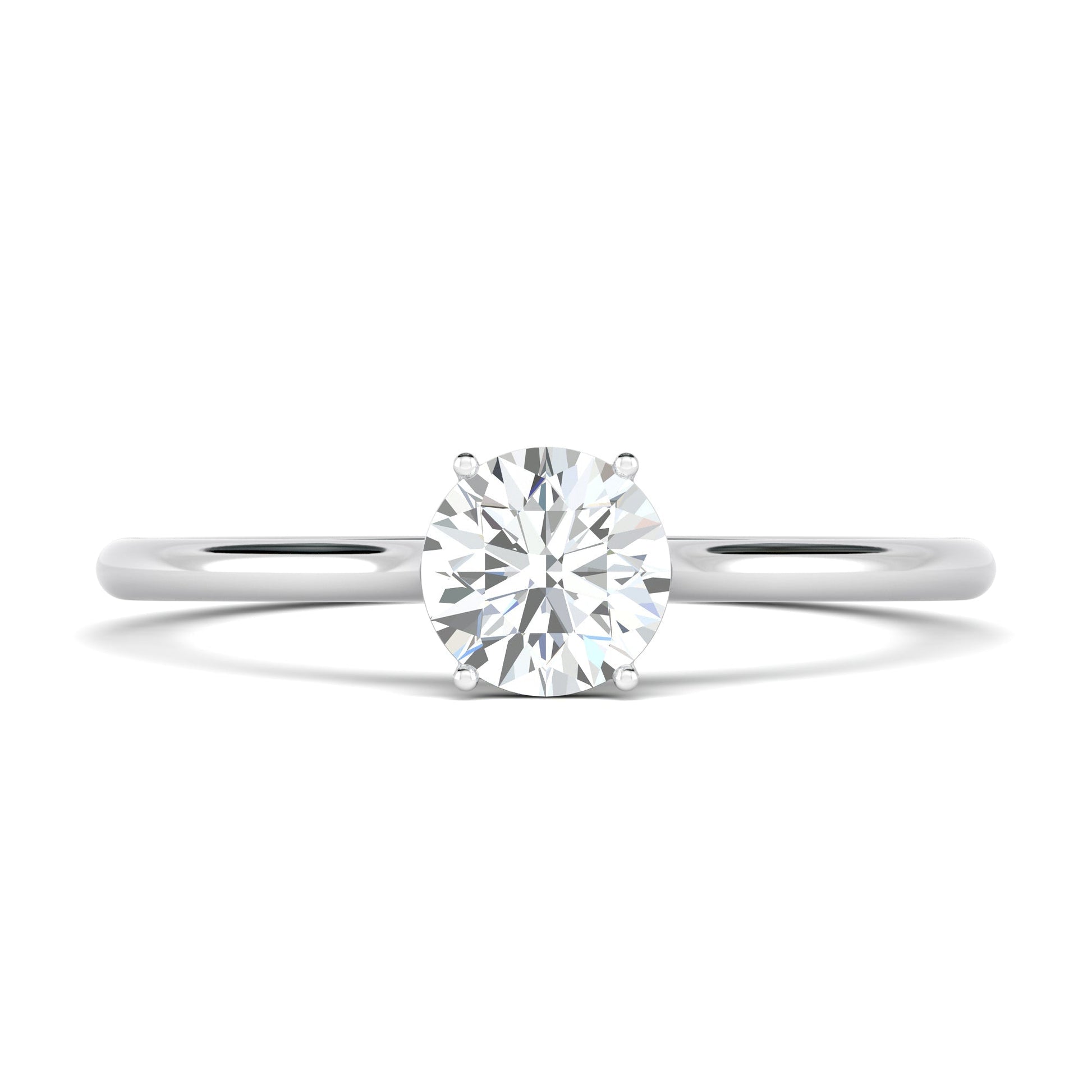 1.02 ct Round F- VS2 Diamond Solitaire Moissanite Engagement Ring