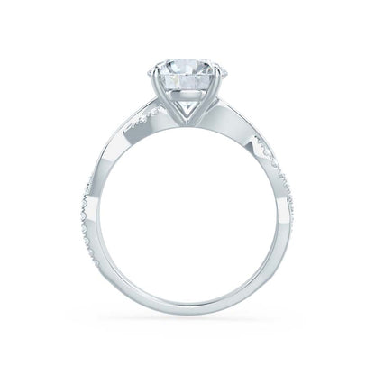 0.75 CT Round Solitaire Twisted CVD E/VVS2 Diamond Engagement Ring