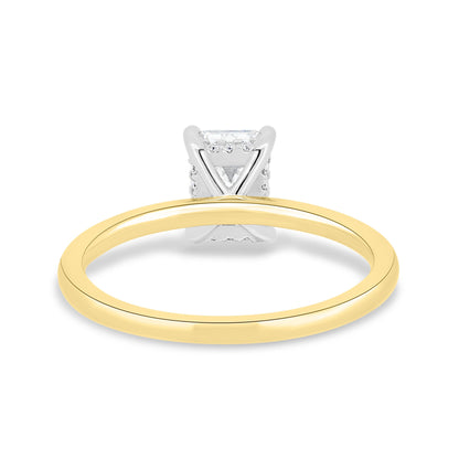 1.86 CT Emerald Hidden Halo CVD E/VS2 Diamond Engagement Ring