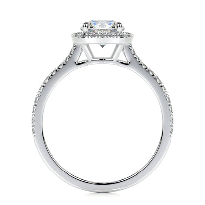 1.0 CT Round Halo CVD E/VS2 Diamond Engagement Ring