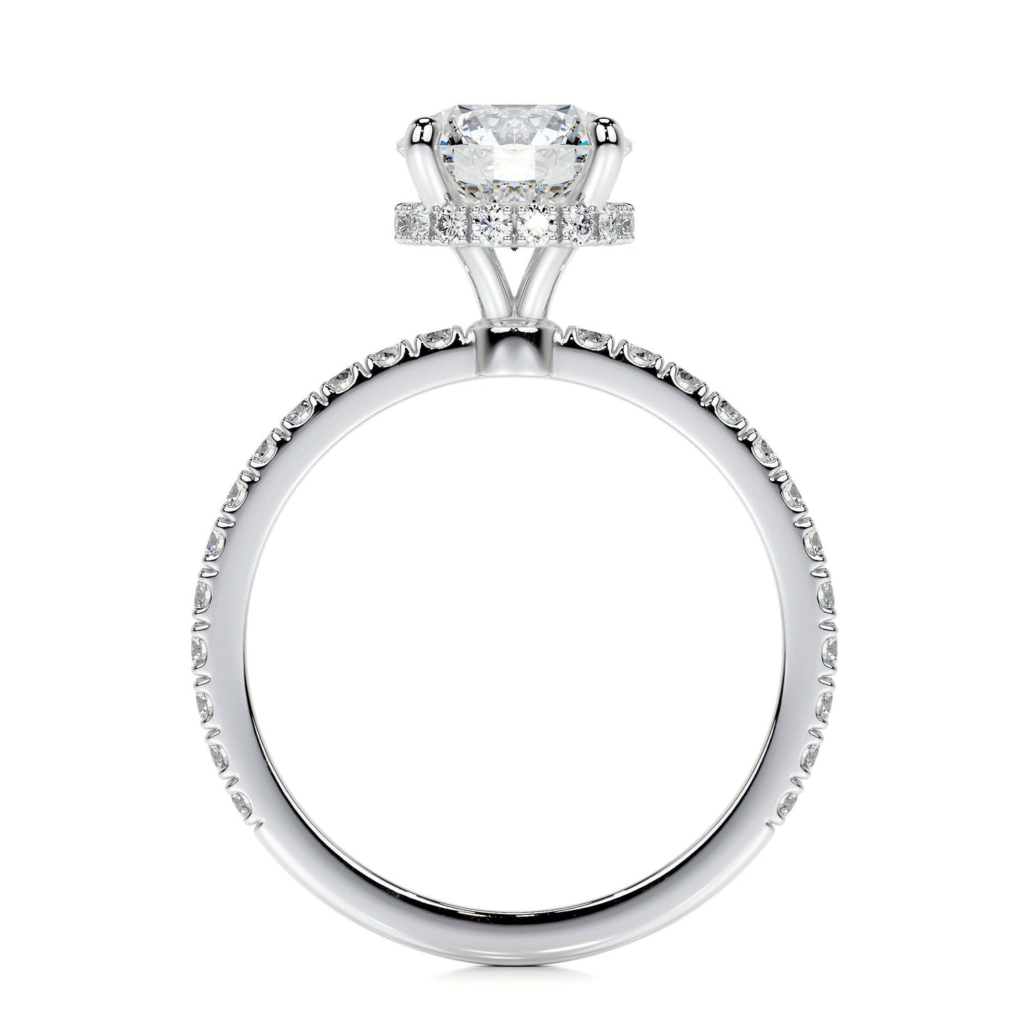 1.50 CT Round Hidden Halo CVD E/VS2 Diamond Engagement Ring