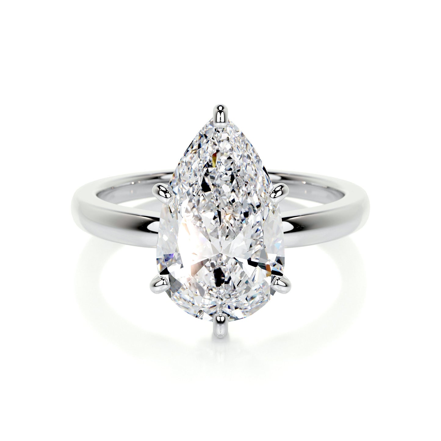 5.0 CT Pear Solitaire CVD F/VS2 Diamond Engagement Ring