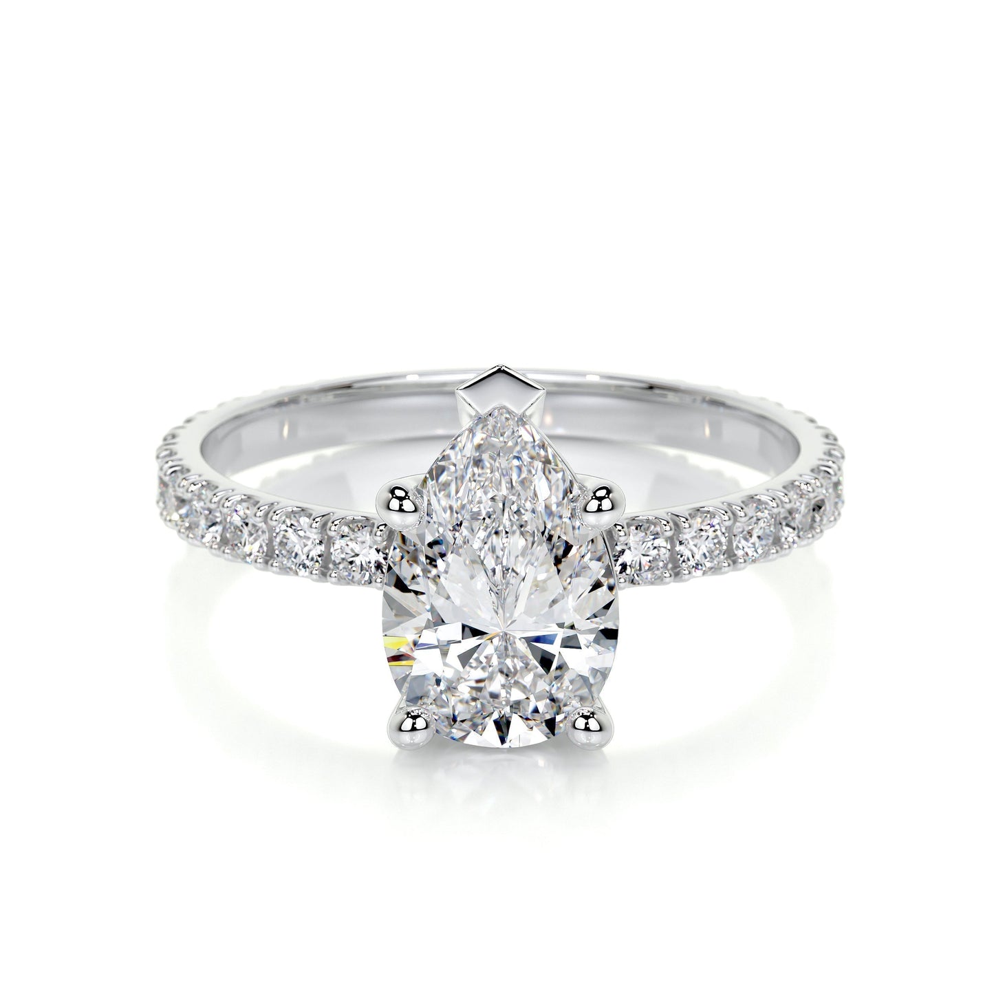 1.50 CT Pear Solitaire CVD E/VS2 Diamond Engagement Ring