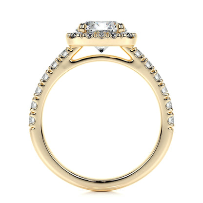1.50 CT Round Halo CVD D/VS1 Diamond Engagement Ring