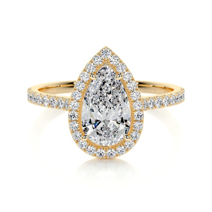 1.50 CT Pear Halo CVD F/VS2 Diamond Engagement Ring