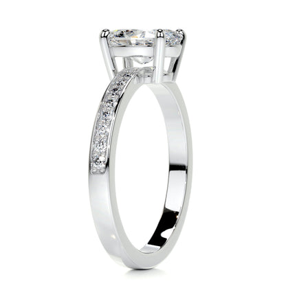 1.0 CT Oval Solitaire CVD F/SI1 Diamond Engagement Ring