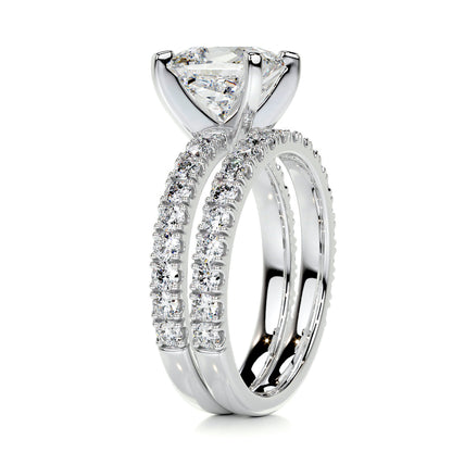 1.50 CT Princess Solitaire CVD F/VS Diamond Bridal Ring Set