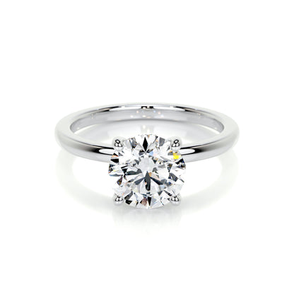 2.0 CT Round Hidden Halo CVD D/VS1 Diamond Engagement Ring