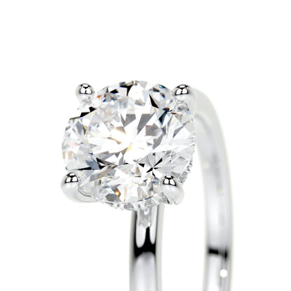 2.0 CT Round Hidden Halo CVD D/VS1 Diamond Engagement Ring