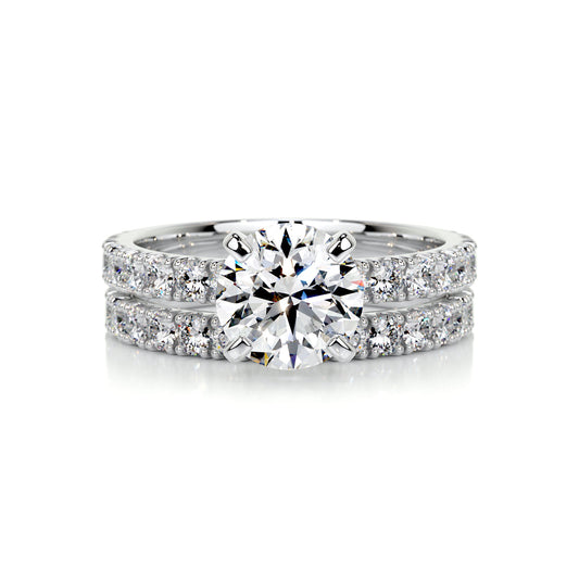 1.50 CT Round Solitaire CVD F/VS Diamond Bridal Ring Set