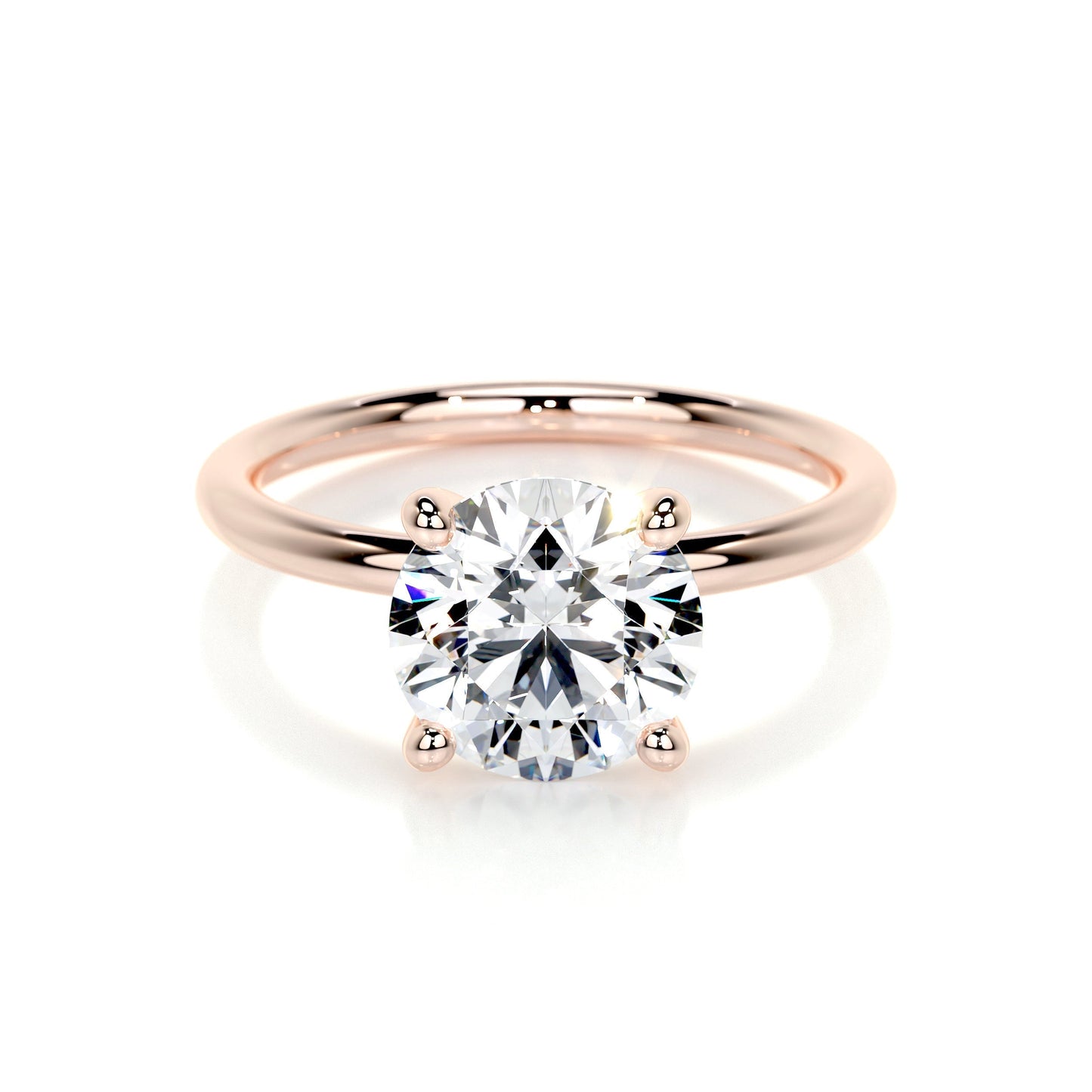 2.0 CT Round Solitaire CVD E/VS2 Diamond Engagement Ring