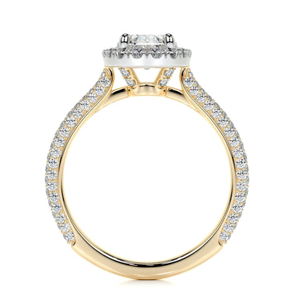 1.50 CT Oval Halo CVD F/VS2 Diamond Engagement Ring