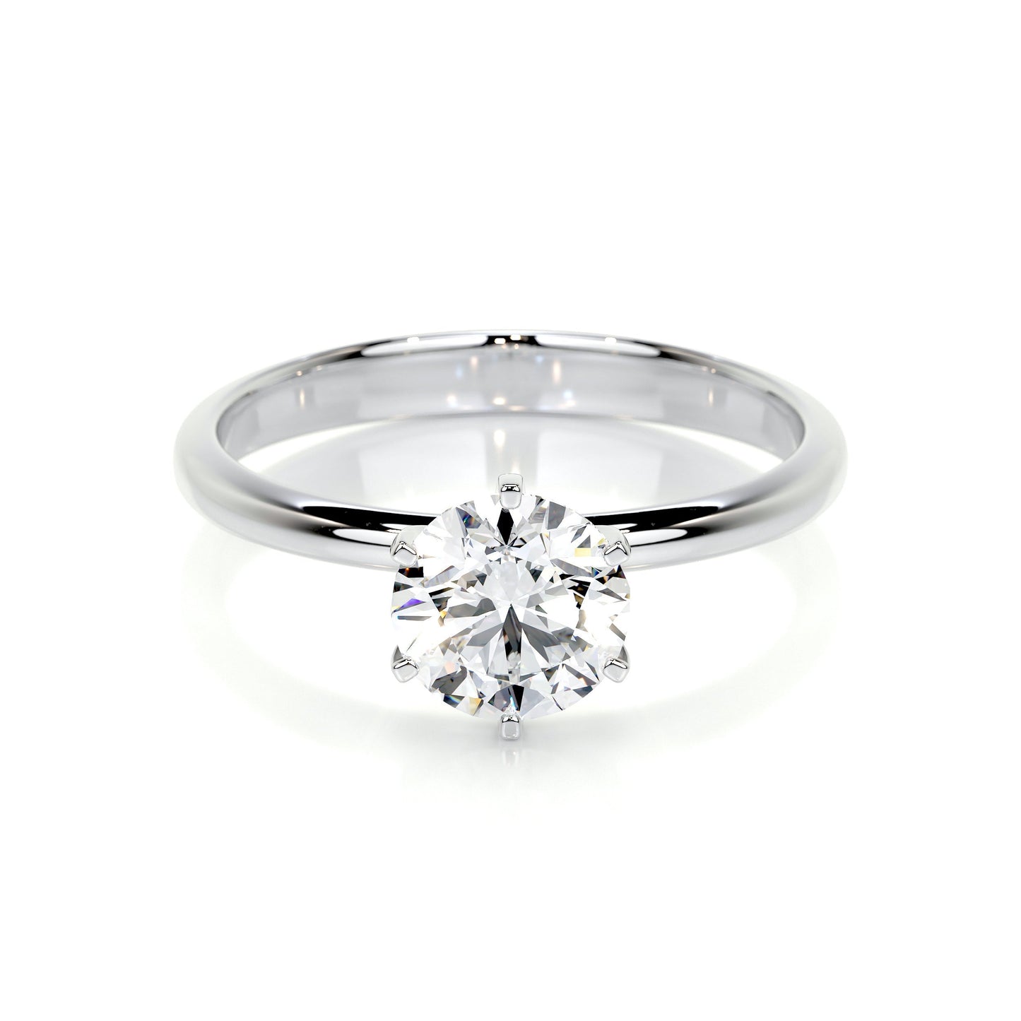 1.0 CT Round Solitaire CVD E/VS2 Diamond Engagement Ring