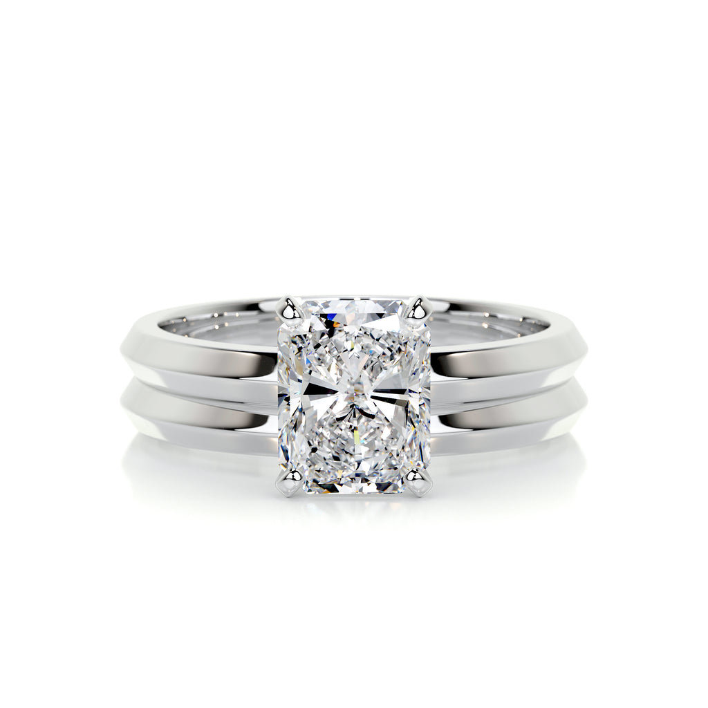 2.0 CT Radiant Solitaire CVD F/VS Diamond Bridal Set