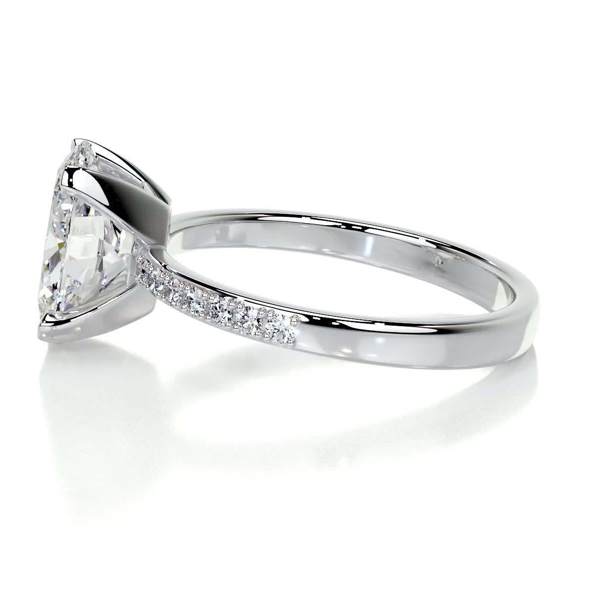 2 ct Oval F- VS2 Diamond Halo Moissanite Engagement Ring